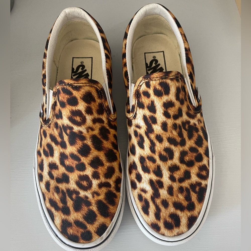 Leopard Print Vans Slip Ons / Animal Cheetah Print